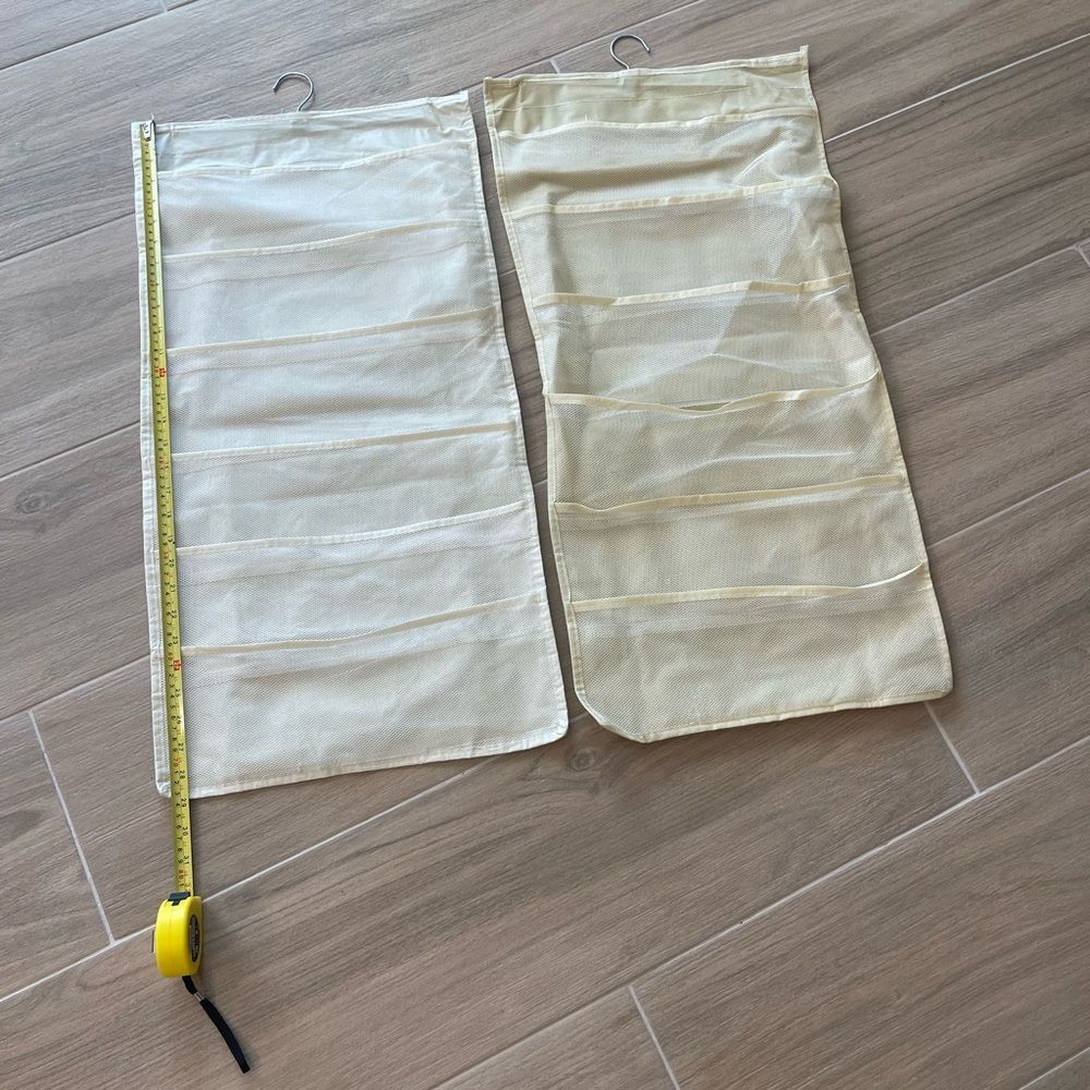 Set of 2 hanging Shoe Cubby Cloth Storage Closet Organizer 12 Slots/Pockets